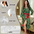 thumbnail image 6 of Yuyamidu Colorful Light Robes for Women Christmas Robe Lingerie Xmas Bathrobe Green Nightgown Sleepwear Soft Loungewear Loose Fit 3/4 Sleeves Sleep Dress Size M, 6 of 7