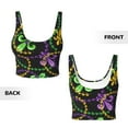 thumbnail image 5 of Haiem Mardi Gras6 Pattern Womens Sports Bra - U Neck Padded Low Impact Yoga Bra Workout Crop Top Gym Moisture-Wicking Workout Vest -, 5 of 9