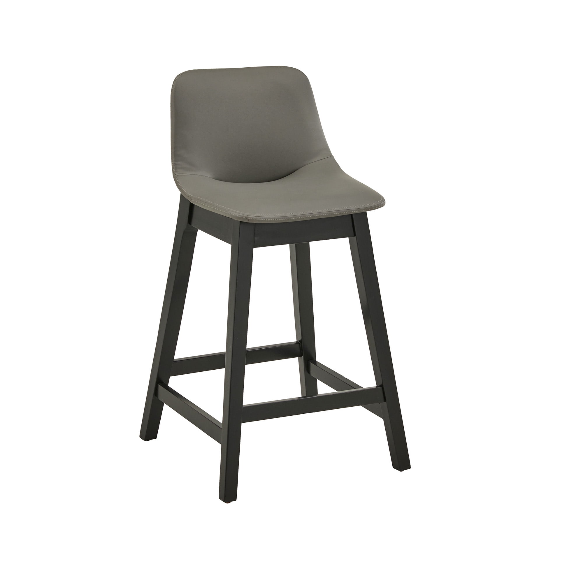 Weston Home Egleston Square Vegan Leather Low Back Counter Height Chair, Gray, Set of 2
