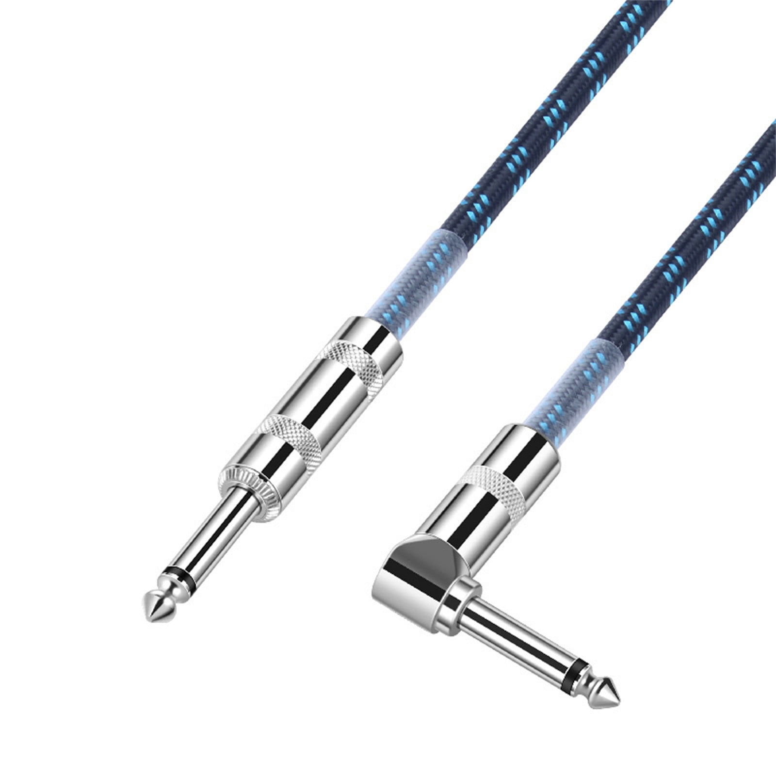 Weloille 6.35mm Electric Guitar Cable Guitar Amp Cable For Electric Guitar Bass Electric Mandolin Keyboard Pro Audio 1/4 Inch Right Angle To Straight Cable