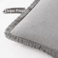 thumbnail image 2 of Fundas de almohada MIULEE decorativas de lino con flecos, color gris claro, 30 x 50 cm, 2 of 6