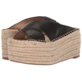 thumbnail image 2 of Pour La Victoire Rica Espadrille Wedge Black Leather Platform Retrop Sandals (11), 2 of 7