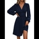 thumbnail image 1 of Vestido Elegante para Mujer, Cuello en V, Larga, Cintura Alta, Corte Holgado, para Fiesta de Graduación, Cóctel, Corto Azul Marino XL, 1 of 9
