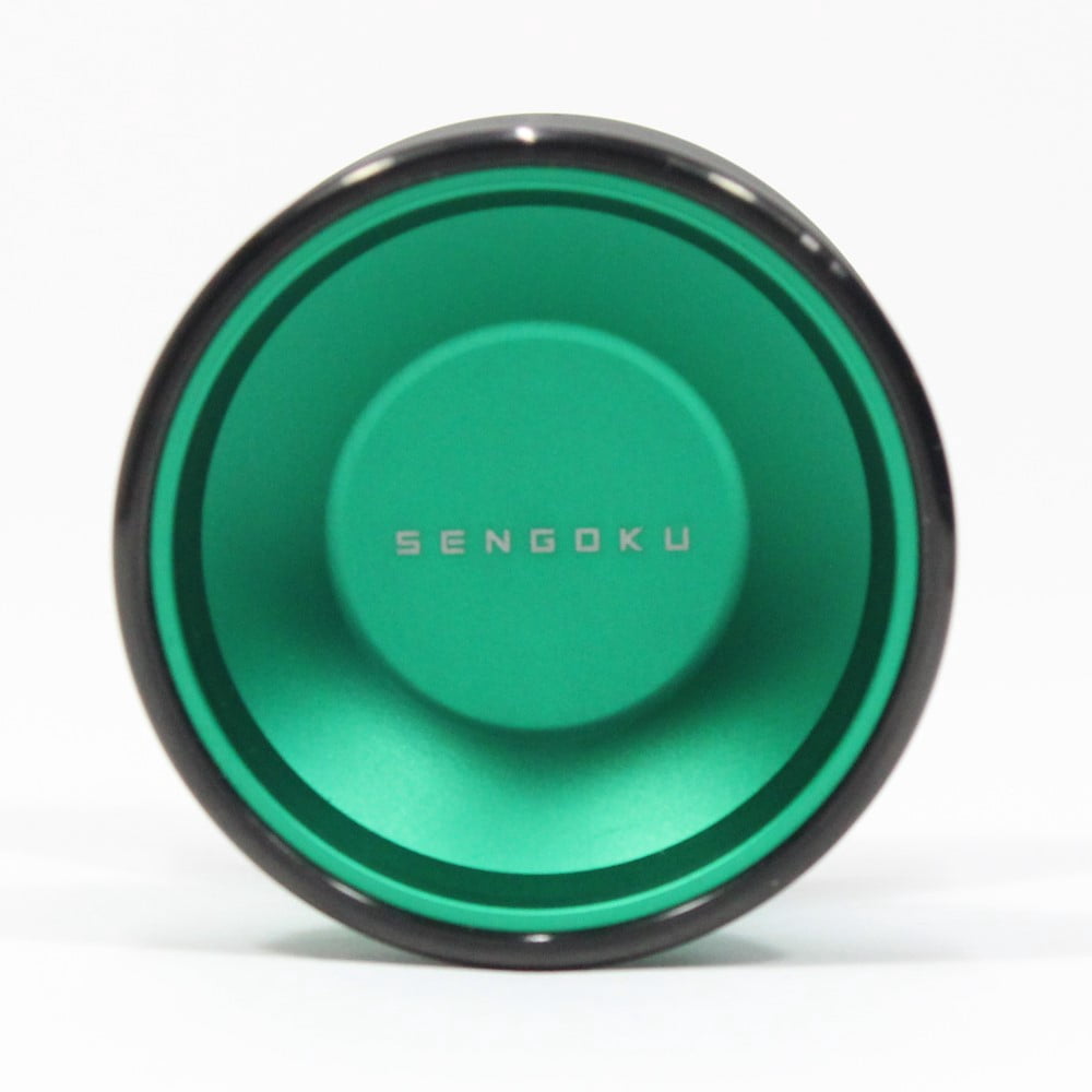 Sengoku NobuMecha Yo-Yo -Bi-Metal YoYo 7068 Aluminum with Stainless Steel Rims (Green Black Rims)