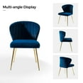 thumbnail image 6 of Tina's Home Modern Velvet Wingback Accent Chair Upholstered Vanity Chair Bedroom Living Room Navy, 6 of 11