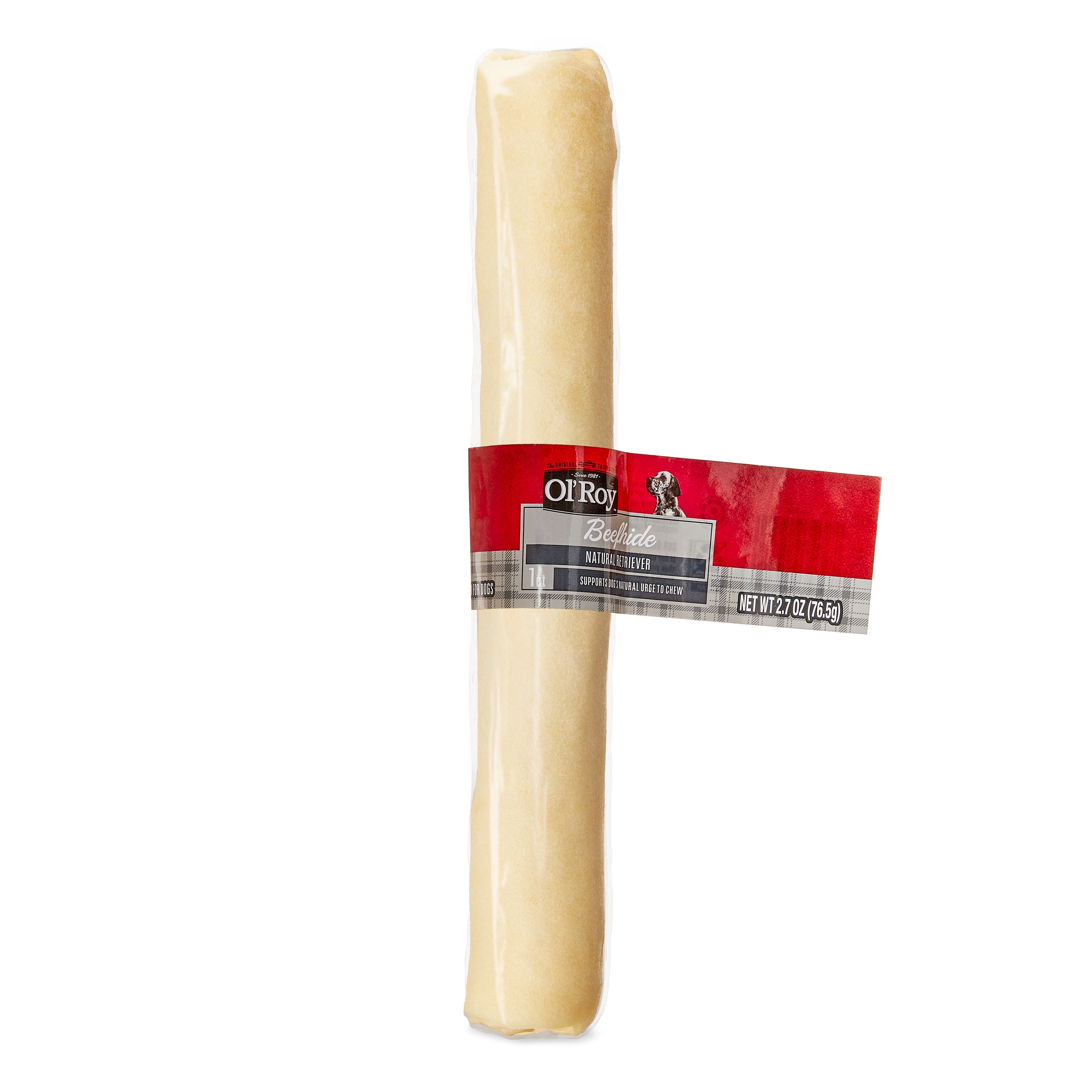 (2 pack) Ol' Roy Rawhide 9" Retriever Beef hide Chew for Dogs, Dry, 2.7 oz