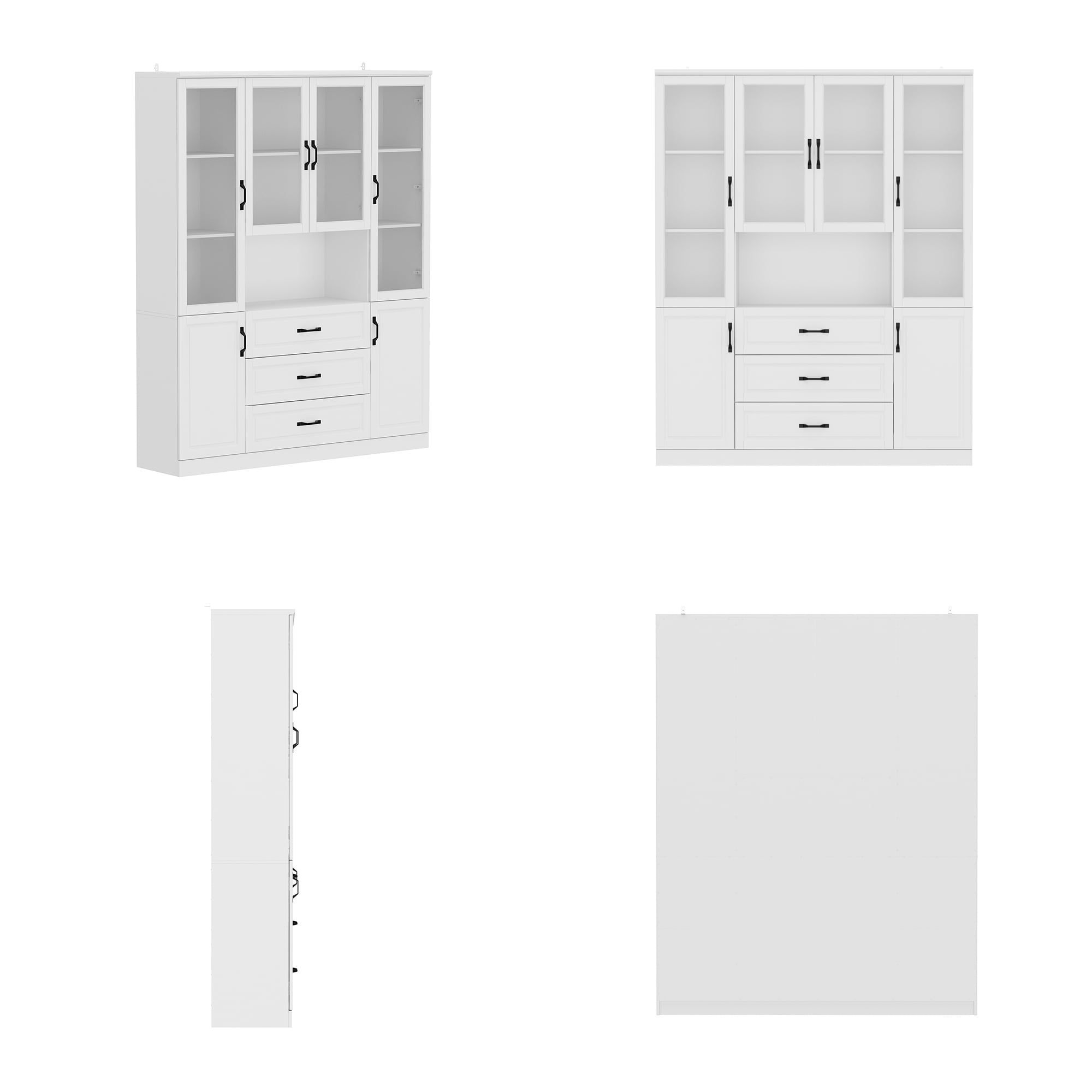 78.7”H Bookcase Bookshelf with Storage Shelves, 3 Drawers & 4