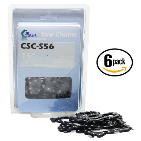 

6-Pack 16 Semi Chisel Saw Chain for Makita UC 3530A Chainsaws - (16 inch 3/8 Low Profile Pitch 0.050 Gauge 56 Drive Links CSC-S56) - UpStart Components