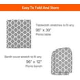 thumbnail image 5 of 8ft Picnic Table and Bench Cover, Camping Essentials RV Gear, 96 in Waterproof Windproof Outdoor Elastic All Around Tablecloth, Fitted Rectangle Tables and Seats, Gray-White Moroccan, 5 of 15