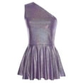thumbnail image 3 of Doomiva Women's One Shoulder Metallic Flared Mini Dress Bodycon Mini Short Dress Clubwear Purple 180, 3 of 6
