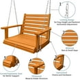 thumbnail image 4 of Home Shark Wooden Single Person Porch Swing with Adjustable Chains, for Outdoor, Golden Honey, 4 of 6