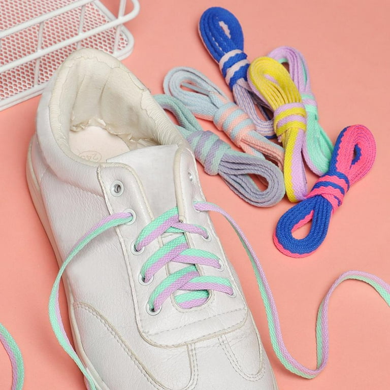 1 Pair Unisex Shoes Accessories Cross Braiding Strap Drawstring Macarone Shoelaces Bright Strings Sneakers Laces Rainbow Shoe Laces 120CM 4