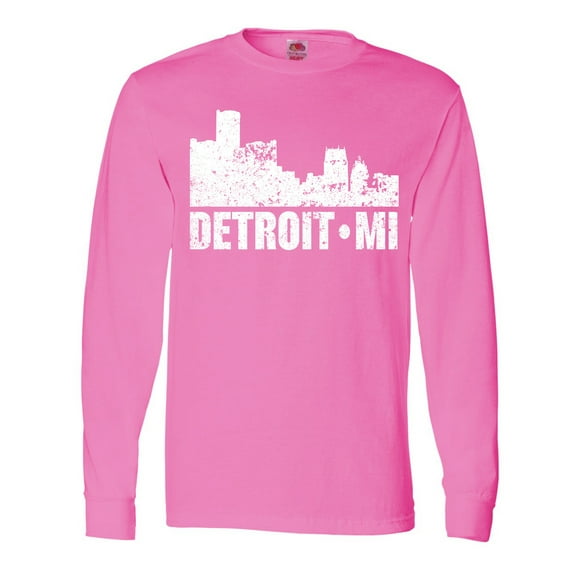 Inktastic Detroit Skyline Grunge Long Sleeve T-Shirt