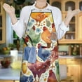 thumbnail image 6 of White Chicken Watercolor Chicken Pattern Apron-Garden Aprons for Women with Pockets-Cotton Linen Waterproof Kitchen Cooking Gardening Aprons Adjustable for Kitchen,Cooking,BBQ and Salon 33x27 Inch, 6 of 7