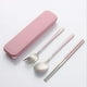 thumbnail image 1 of Xiao Hua Juego de cubiertos de acero inoxidable 304 con estuche y bolsa de viaje (rosa), 1 of 5