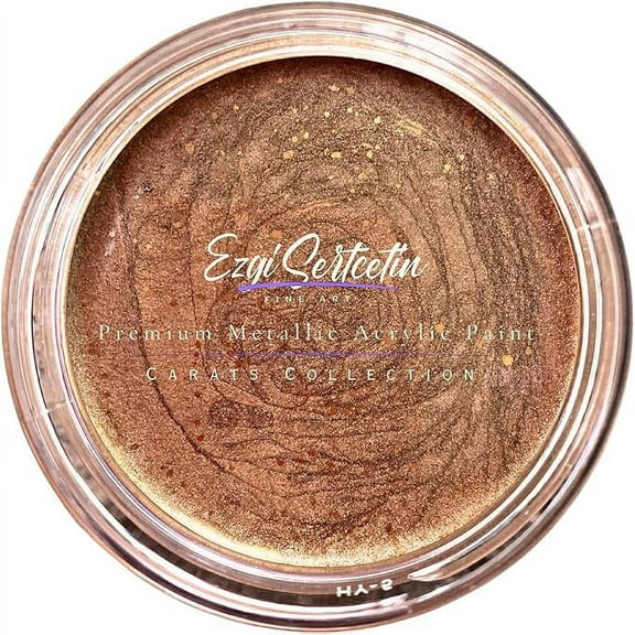 Premium Metallic Acrylic Paint 3 oz |Unique Metallic Bright Colors | Special Carat Collection by Ezgi Sertcetin | Metallic Rose Gold