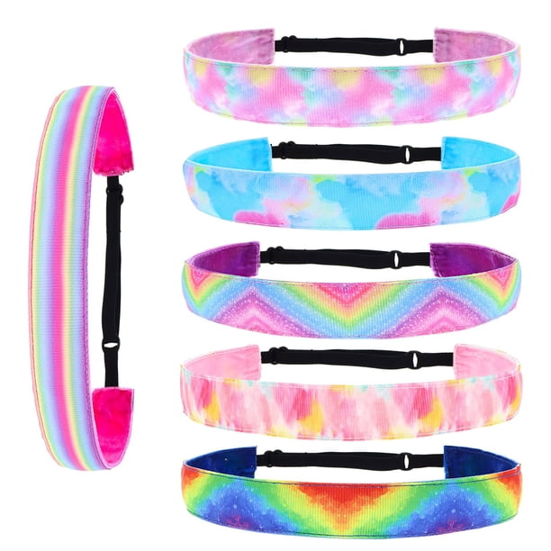 6 diademas de lentejuelas para niñas, diademas antideslizantes ajustables para niños, lindos accesorios antideslizantes para el cabello para gimnasio, banda para el cabello brillante para niñas adolescentes, diadema elástica para mujeres JM JM
