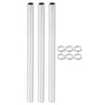 thumbnail image 1 of Uxcell M12 Fine Thread Carbon Steel Lamp Pipe Kit, 3 Set 230mm/9.1" Hollow Tube Adapter Fasteners, 1 of 5