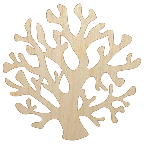 Coral from the Ocean Reef Wood Shape Unfinished Piece Cutout Craft DIY Projects - 4.70 Inch Size - 1/8 Inch Thick
