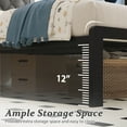 thumbnail image 2 of Bed Frame with Headboard Linen Upholstered, All Metal Slats Support Platform, Twin, Grey, 2 of 7