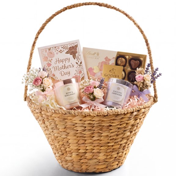 Best Choice Products Handwoven Large Mother's Day Gift Basket, 20 inch Basket Basket w/Collapsible Handle - Natural