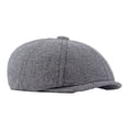 thumbnail image 3 of Boina para hombre, primavera, vendedor de periódicos, moda de invierno, estilo británico, informal, para golf, pintor. gris, 3 of 9