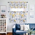 thumbnail image 2 of Blue Yellow Spring Floral Kitchen Curtains Sets for Windows 36 Inch Length, Summer Botanical Abstract Rod Pocket Window Treatments Tier Curtains and Valances Set for Bedroom/Bathroom, 2 of 8