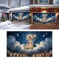 thumbnail image 2 of LLDYYDS Large Festive Holiday Garage Door Welcome Banner Outdoor Featuring Santa Sleigh Reindeer Snowman Design for Front Porch Yard Celebration, 2 of 6