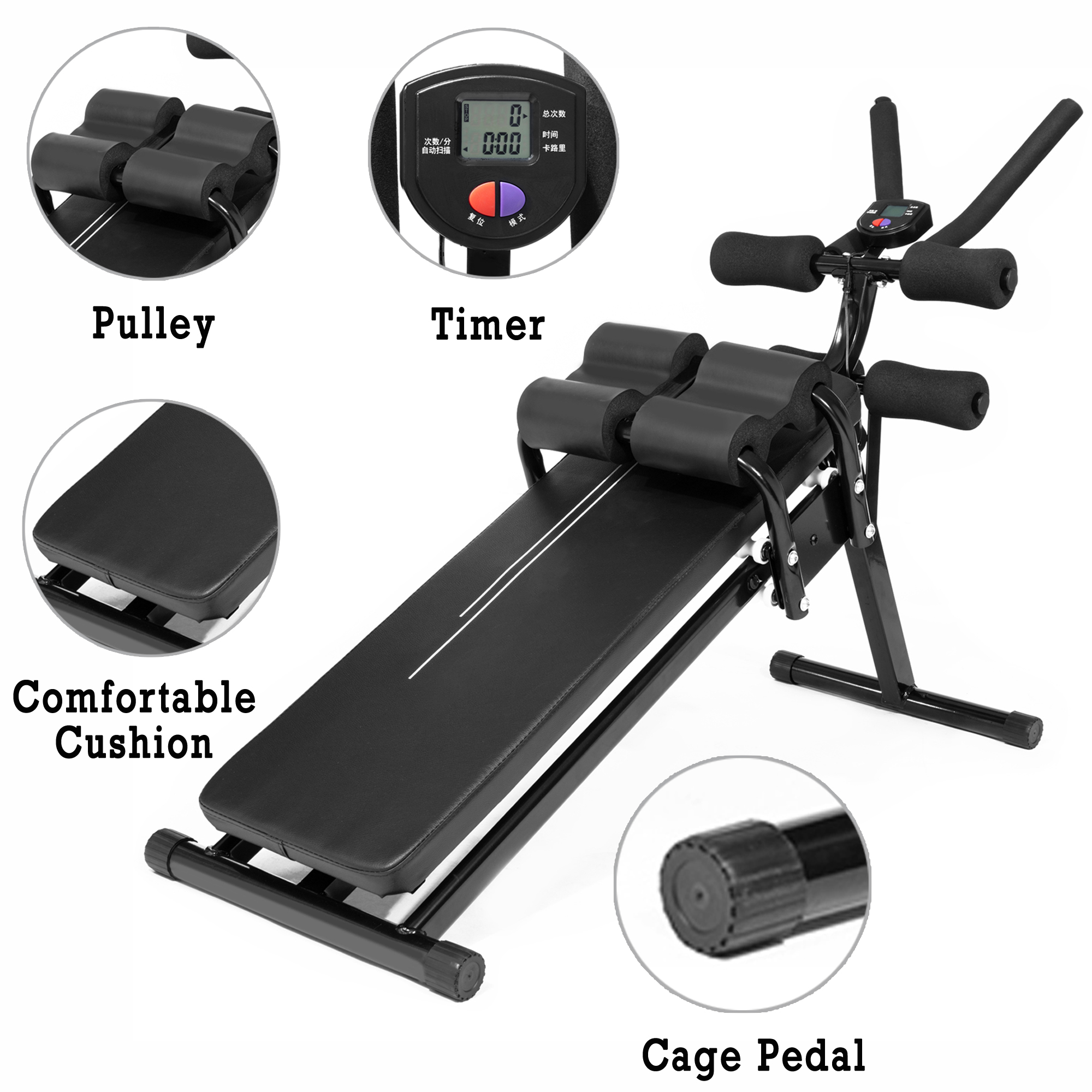 SAYFUT Roller Coaster Abdominal Machine Waist Fitness Equipment Abdomen Exercise Machine with LCD Display, for Home Gym Muscle Build Fitness Workout - image 4 of 7