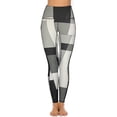 thumbnail image 2 of Abstract Geometric Art Beige Black Grey Pants Leggings for Fitness Fitness Woman Leginsy Push Up Womens Leggings, 2 of 6