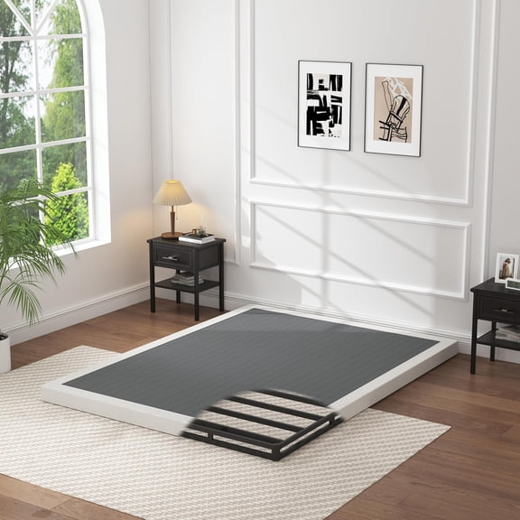 Low Profile Box Spring King - 3 Inch Box Spring King Heavy Duty Bed Foundation Metal Bed Base Easy Assembly