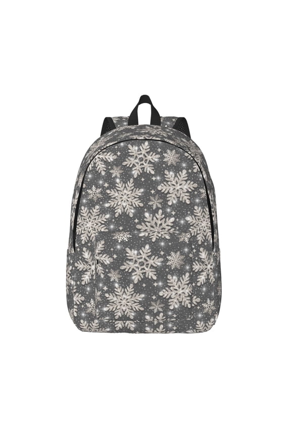 Sparkling Snowflakes for Canvas Backpack,Travel Rucksack Unisex Knapsack Laptop Backpack for Work & College -Small
