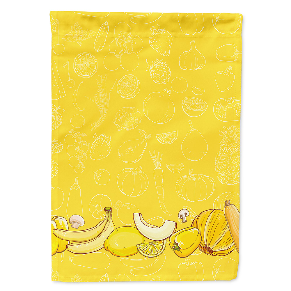 Fruits and Vegetables in Yellow Garden Flag