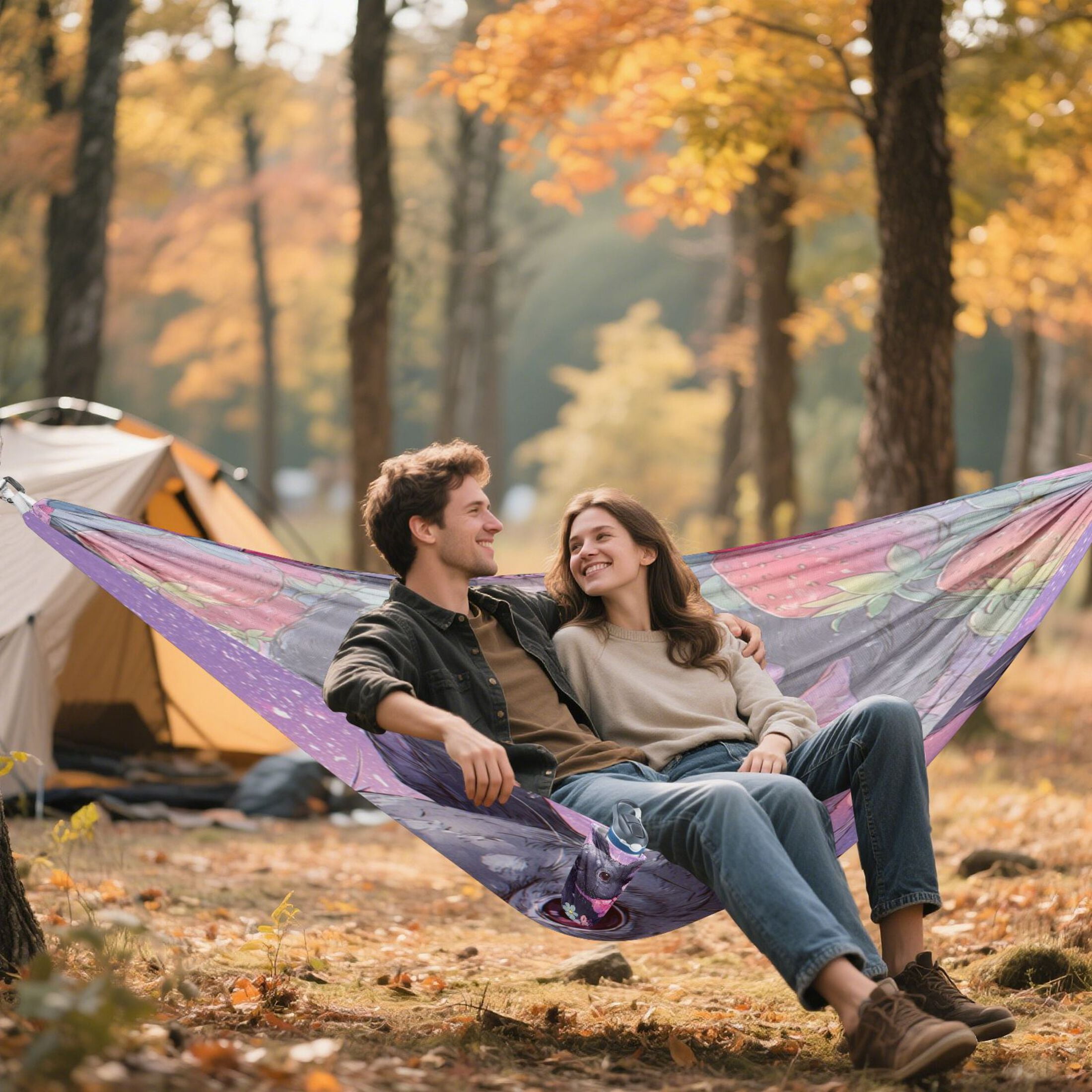 Hanging Hammock Portable Travel Camping For Outdooor Beach Camping Hiking Rabbit Bow Tie