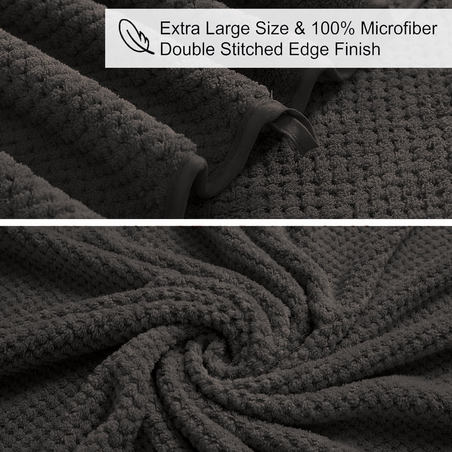 Smuge Extra Large Bath Towel Sets of 8, 2 Large Bath Towels Oversized, 2 Hand Towels, 4 Washcloths, Soft Microfiber, Quick Dry, Highly Absorbent Bath Towels for Bathroom Kitchen Spa(Dark Brown)