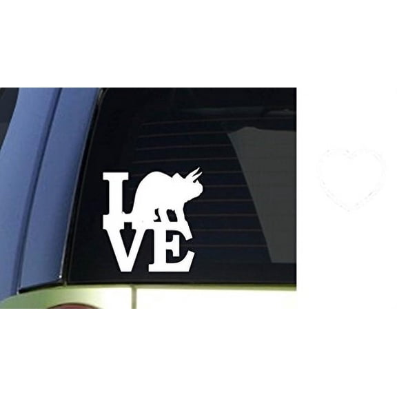 Triceratops Love *H942* 6 inch Sticker decal t rex dinosaur fossils