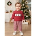 thumbnail image 4 of BemeyourBBs Toddler Boy Christmas Outfit Santa Long Sleeve Sweatshirt Plaid Pants, 4 of 8