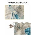 thumbnail image 6 of Teal Jellyfish Coastal Bathroom Window Curtain, Vintage Summer Beach Nautical Light Filtering Coffee Kitchen Curtains, Bedroom Living Room Curtains 2 Panel 84"x54", 6 of 6