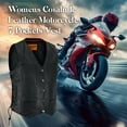 thumbnail image 2 of Dream Apparel Womens Motorcycle Vest Cowhide Leather Vests for Ladies Biker Riding Vest With 7 Pockets Side Laces Black, 2 of 9