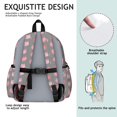 thumbnail image 5 of Pink Cat Head Gray Pattern Cute School Backpack with Padded Back and Adjustable Shoulder Straps 13.4"x11"x4.7", 5 of 5