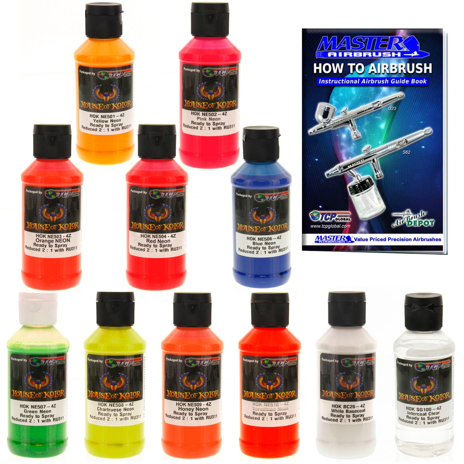 Download House of Kolor 4oz 10 COLOR KIT SHIMRIN NEON Ready-to-Spray Basecoat Paint - Walmart.com ...