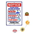 thumbnail image 5 of Please Read Precautions Before Entering For Door Or Window Protect Your Business, Home & Colleagues Aluminum Metal Sign 12"x18", 5 of 5