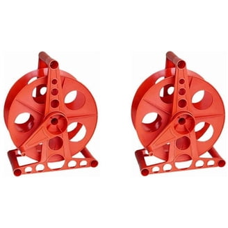 Nightstick KW-130 Heavy-Duty Cord Storage Reel – 13-Inch Orange, Holds 150ft 16/3 Cord, With Center Spin Handle & Stand