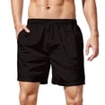 thumbnail image 4 of RKSTN Black Swim Shorts for Mens Cute Dog Print Positioned on Rear Hip Plus Size Color Blocking Elastic Waist Drawstring Casual Versatile Beach Vacation Board Shorts with Pockets, 4 of 9