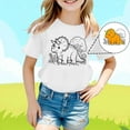 thumbnail image 2 of shoper Handmade Doodle Sketch Coloring T Shirts Boys and Girls Short Sleeve Dinosaur Diy Hand Painted T Shirt Summer Tees White 130, 2 of 4