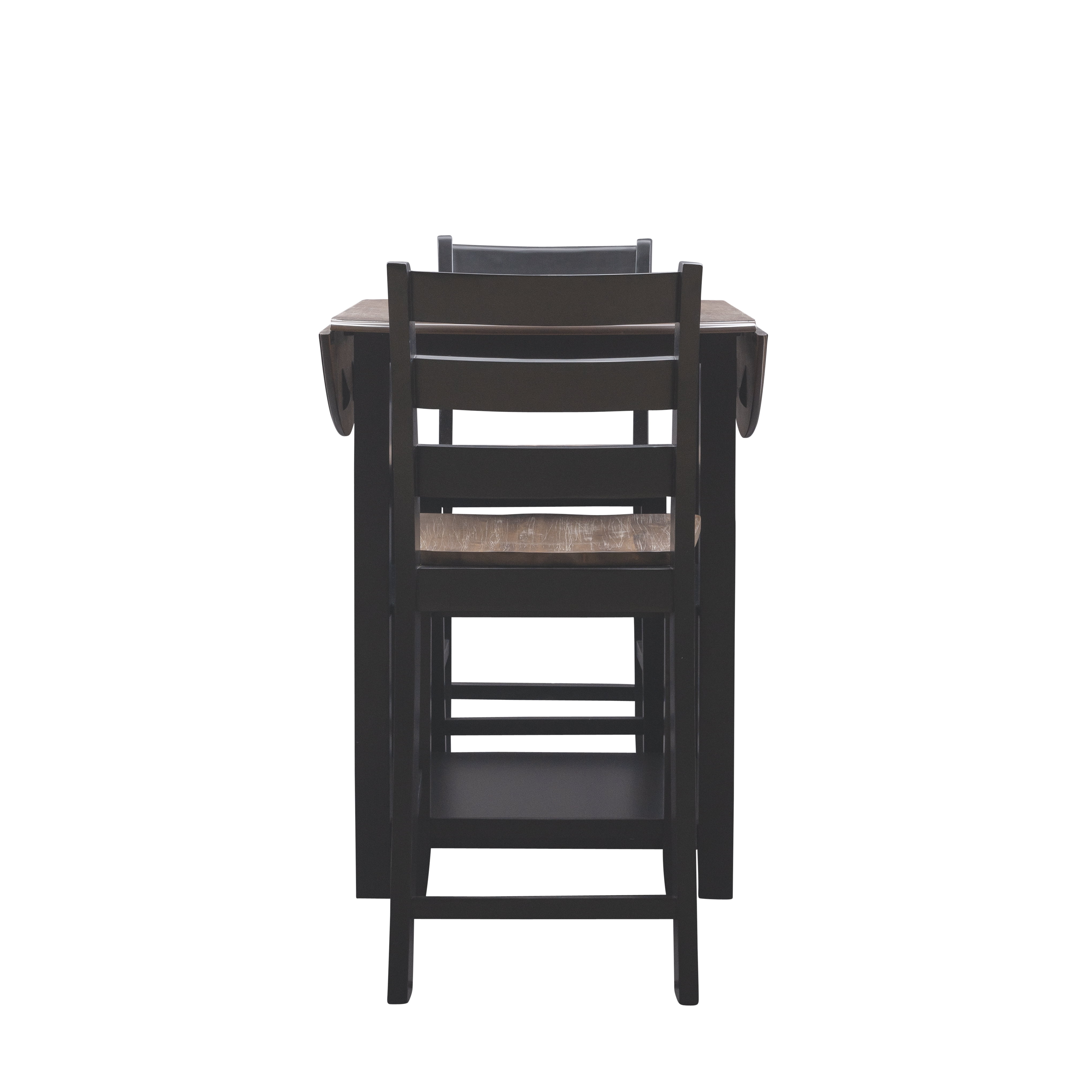 Colm 3-Piece Counter Height Dining Set, Black and Wire Brushed Oak