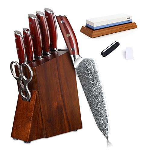 kitchen knives set with sharpener