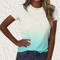 thumbnail image 4 of Fewfanhot Womens Short Sleeve Tops Summer T Shirts Round Neck Gradient Color Casual Fashion Basic Tee, S-5XL, 4 of 5