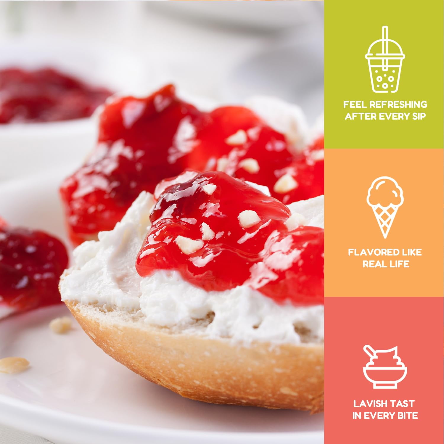 Fanale Premium Strawberry Flavoring Jam for Bubble Tea, Smoothies, Slushes, and Desserts, 10 lb