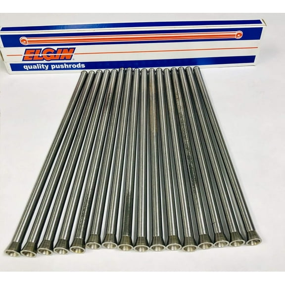 Elgin 11/32" x 9.340 length Pushrod Set of (16) compatible with 1957-67 Edsel Ford Mercury 332 352 390 410 427 428 with mechanical lifters